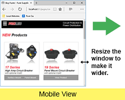 Desktop browser in mobile view