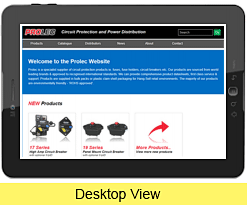 Tablet in desktop view