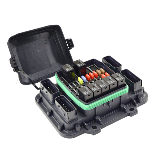 Up to 27 fuses and 9 relays 12V or 24VDC