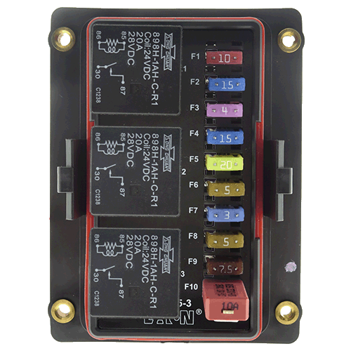 Bussmann 15305-3-6-4 RTMR PDU for 3 Relays & 10 Fuses / Breakers