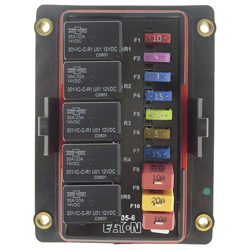 Bussmann 15305-6-6-4 RTMR PDU for 3-5 Relays & 10 Fuses / Breakers